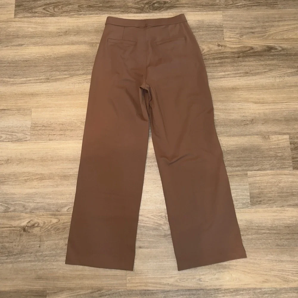 Halara HaloTek Air High Waisted Wide Leg Pants‎ Brown Medium Tall NWT